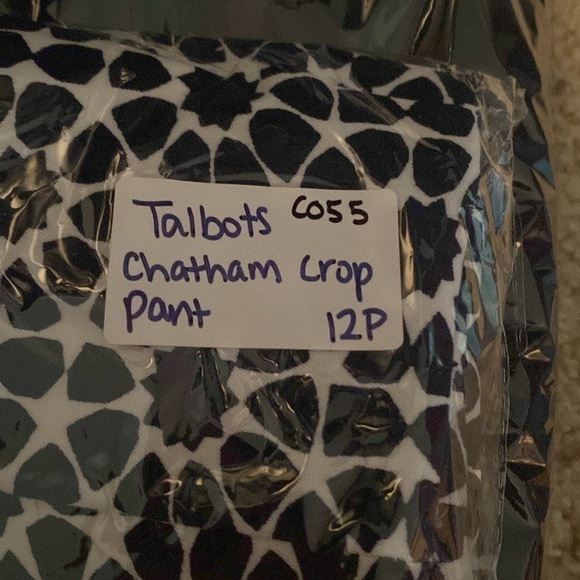 Talbots Chatham Cropped Ankle Pant Size 12P Navy / White - Picture 6 of 6